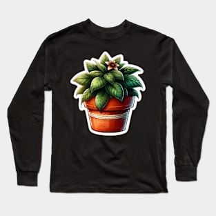 Watercolor plant sticker Long Sleeve T-Shirt